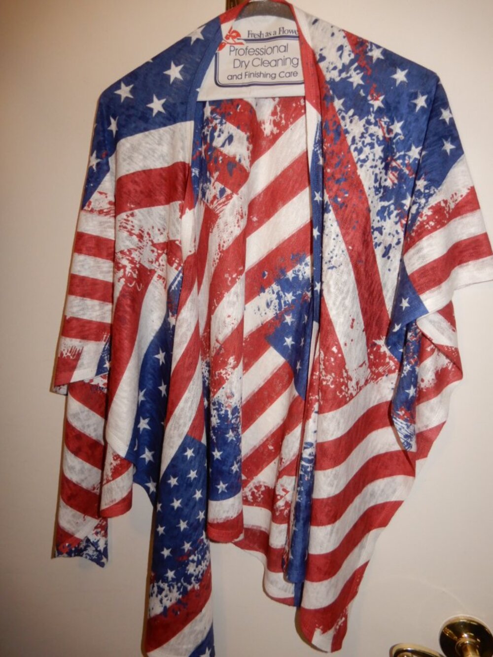 ET LOIS American flag shawl wrap O/S